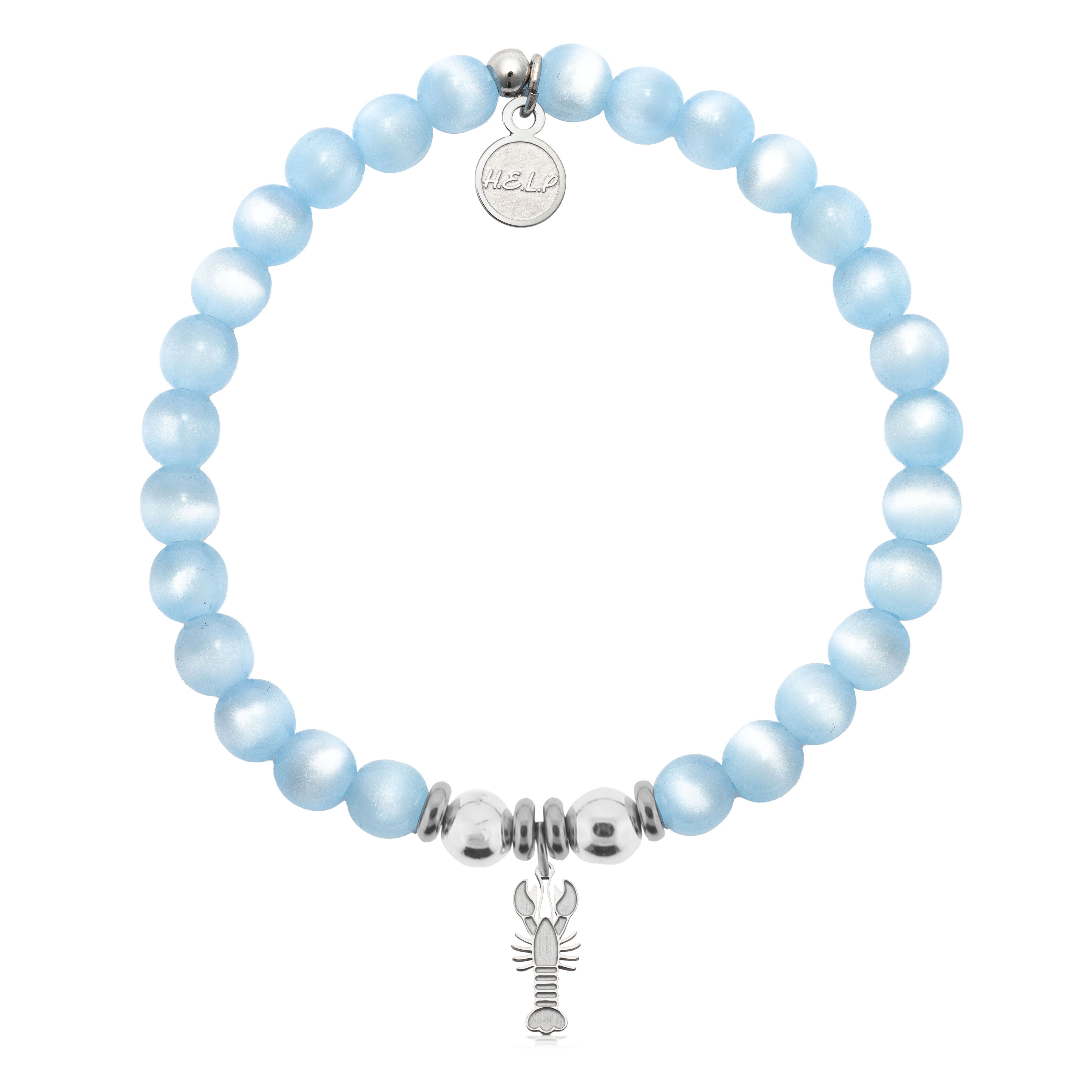 HELP by TJ Lobster Charm with Blue Selenite Charity Bracelet