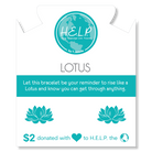 HELP by TJ Lotus Charm with Blue Opal Jade Charity Bracelet