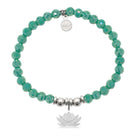 HELP by TJ Lotus Charm with Green Crystal Charity Bracelet