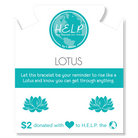 HELP by TJ Lotus Charm with Light Blue Quartz Charity Bracelet