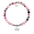 HELP by TJ Lotus Charm with Pink Zebra Jade Charity Bracelet