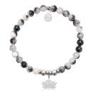 HELP by TJ Lotus Charm with Zebra Jade Charity Bracelet