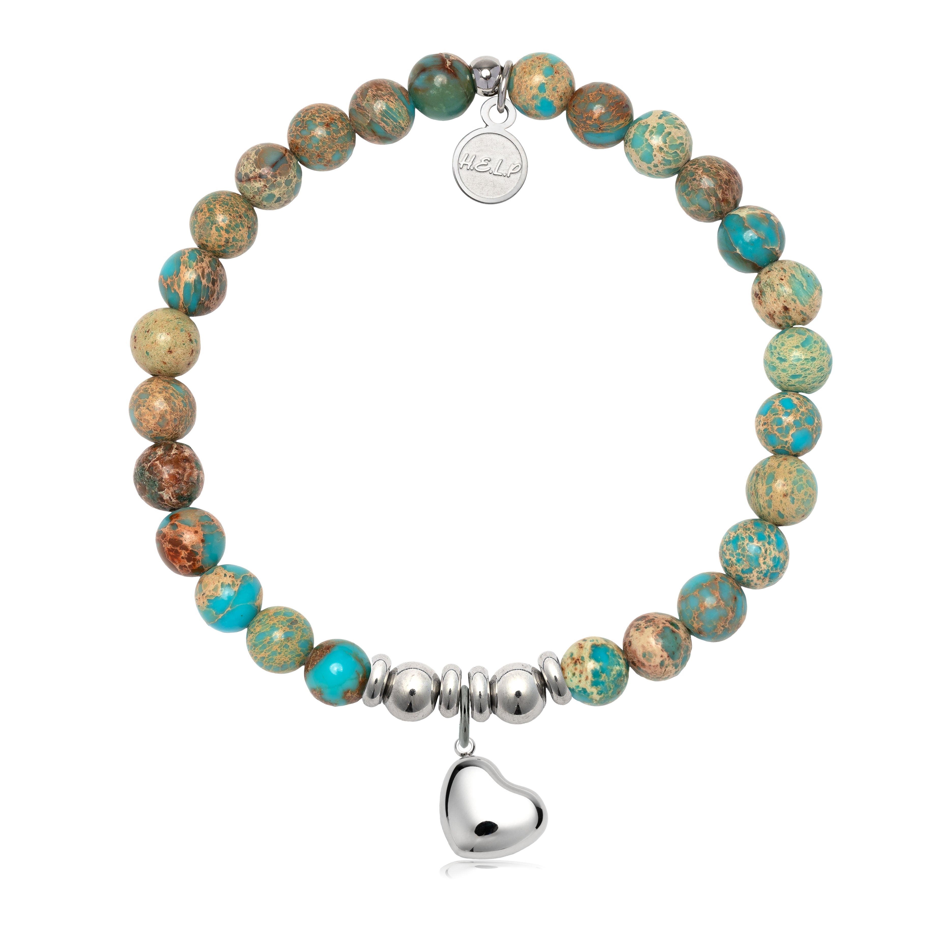 HELP by TJ Love Always Charm with Turquoise Jasper Charity Bracelet