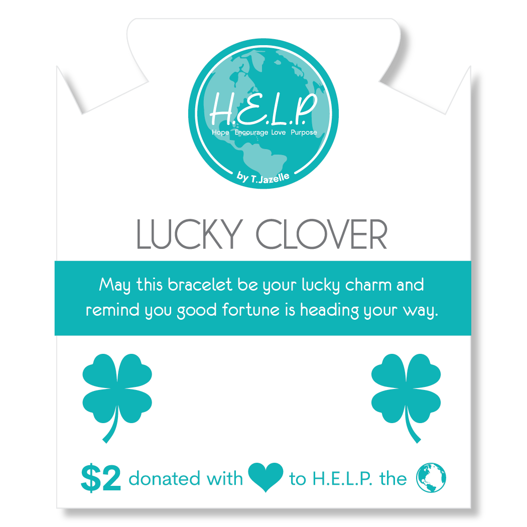 HELP by TJ Lucky Clover Charm with Holiday Jade Charity Bracelet