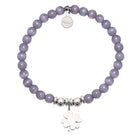 HELP by TJ Lucky Clover Charm with Purple Cats Eye Charity Bracelet