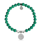 HELP by TJ Lucky Elephant Charm with Green Howlite Charity Bracelet