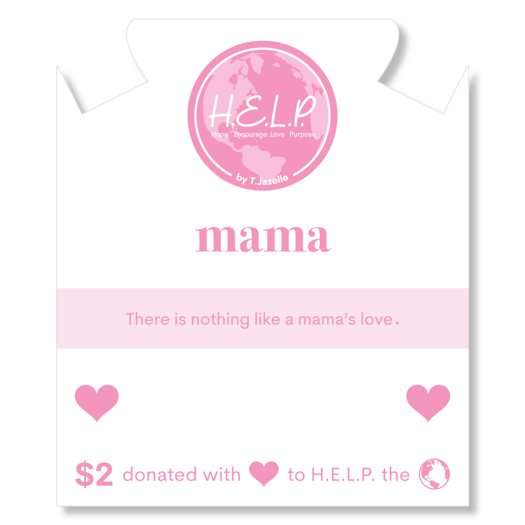 HELP by TJ Mama Collection: Pink Selenite with Mama CZ Bead Charity Bracelet