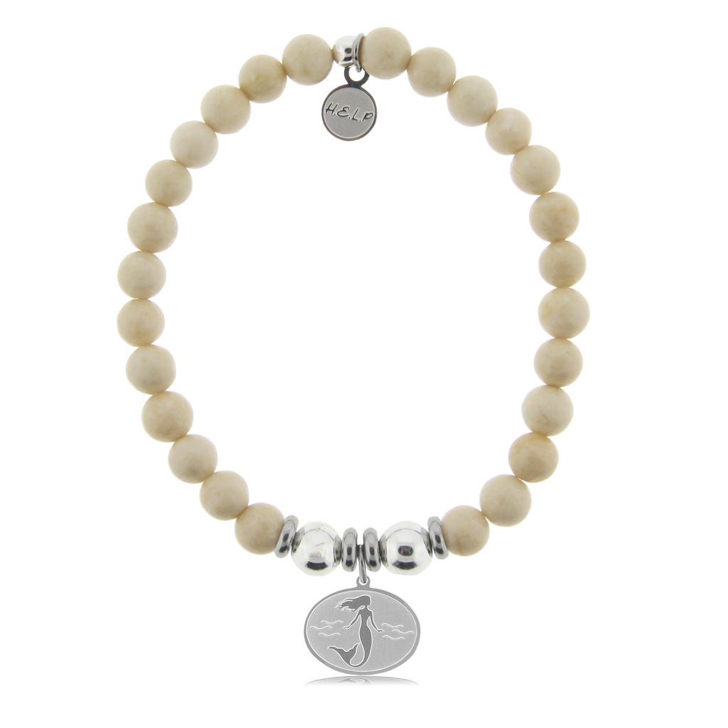HELP by TJ Mermaid Charm with Riverstone Beads Charity Bracelet