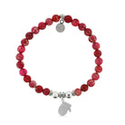 HELP by TJ Mitten Charm with Cranberry Jasper Charity Bracelet