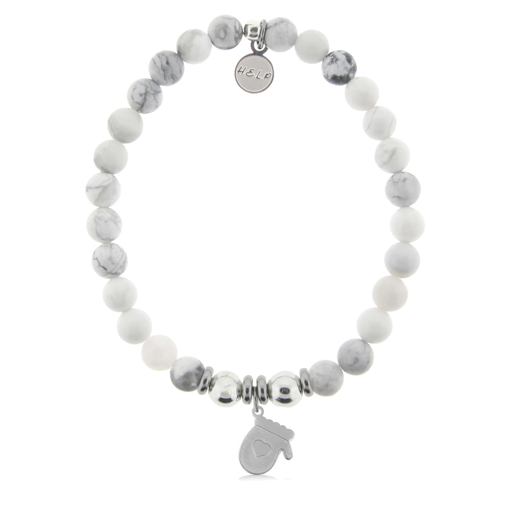 HELP by TJ Mitten Charm with Howlite Charity Bracelet