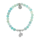 HELP by TJ Mitten Charm with Light Blue Agate Charity Bracelet