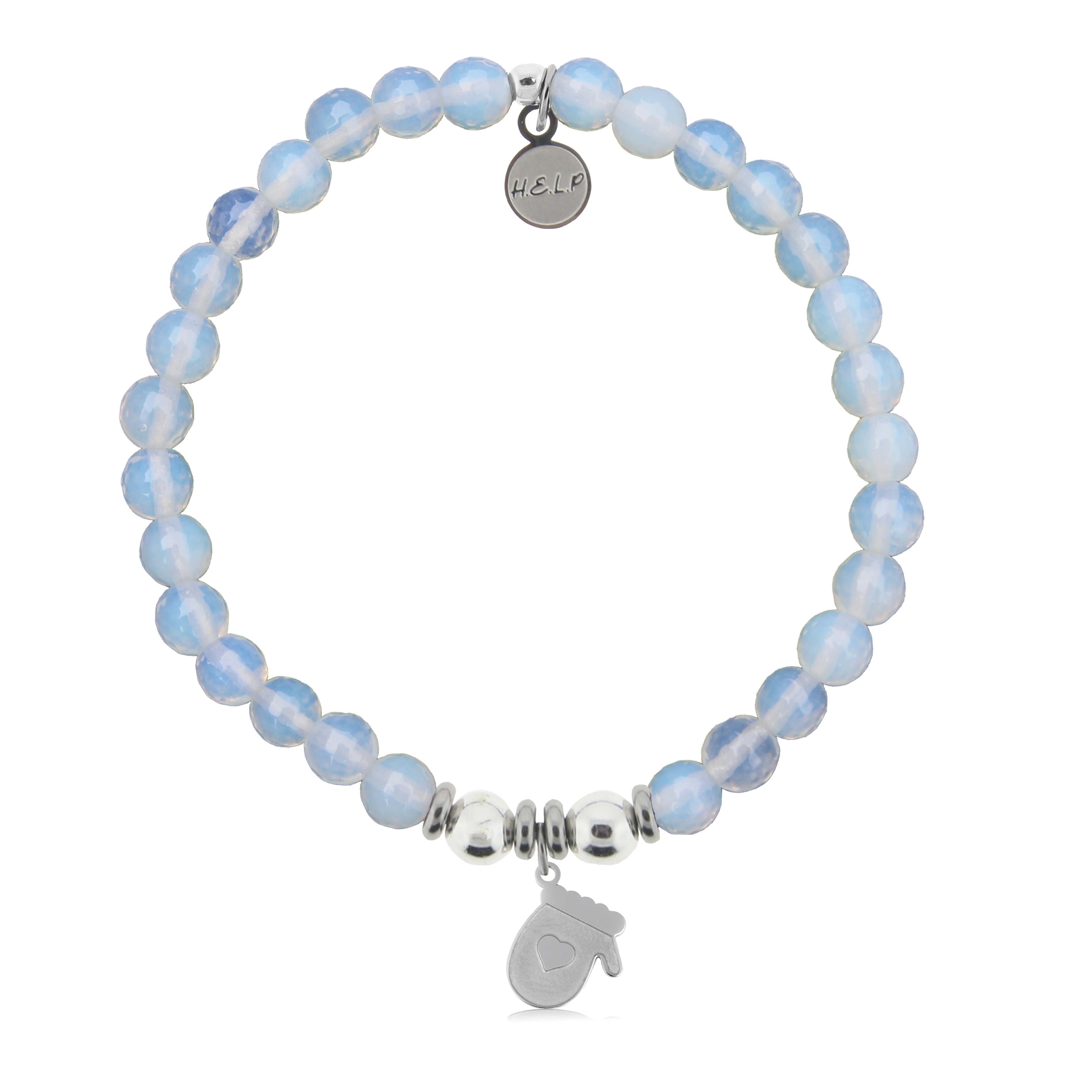 HELP by TJ Mitten Charm with Opalite Charity Bracelet