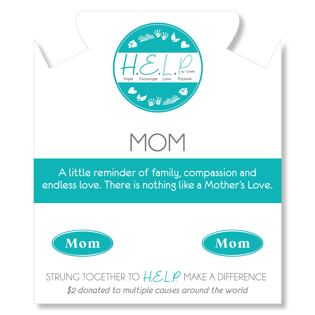 HELP by TJ Mom Charm with Aqua Cats Eye Charity Bracelet