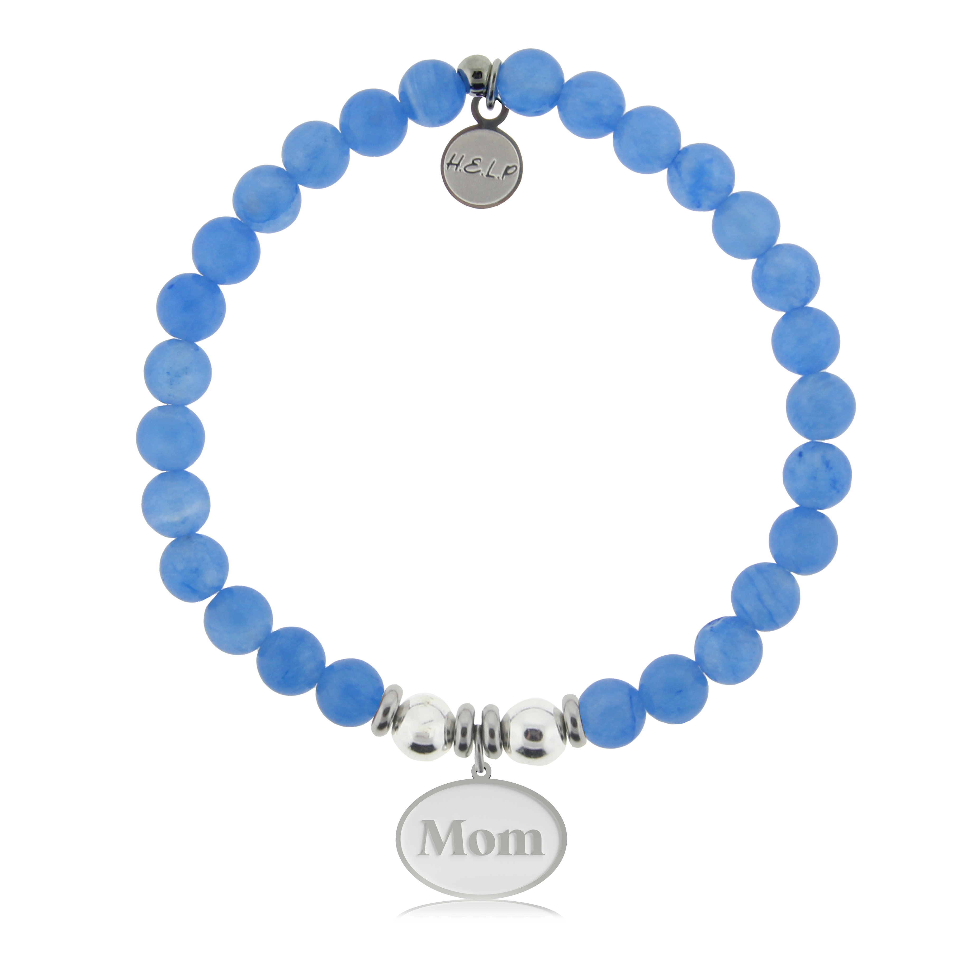 HELP by TJ Mom Charm with Azure Blue Jade Charity Bracelet