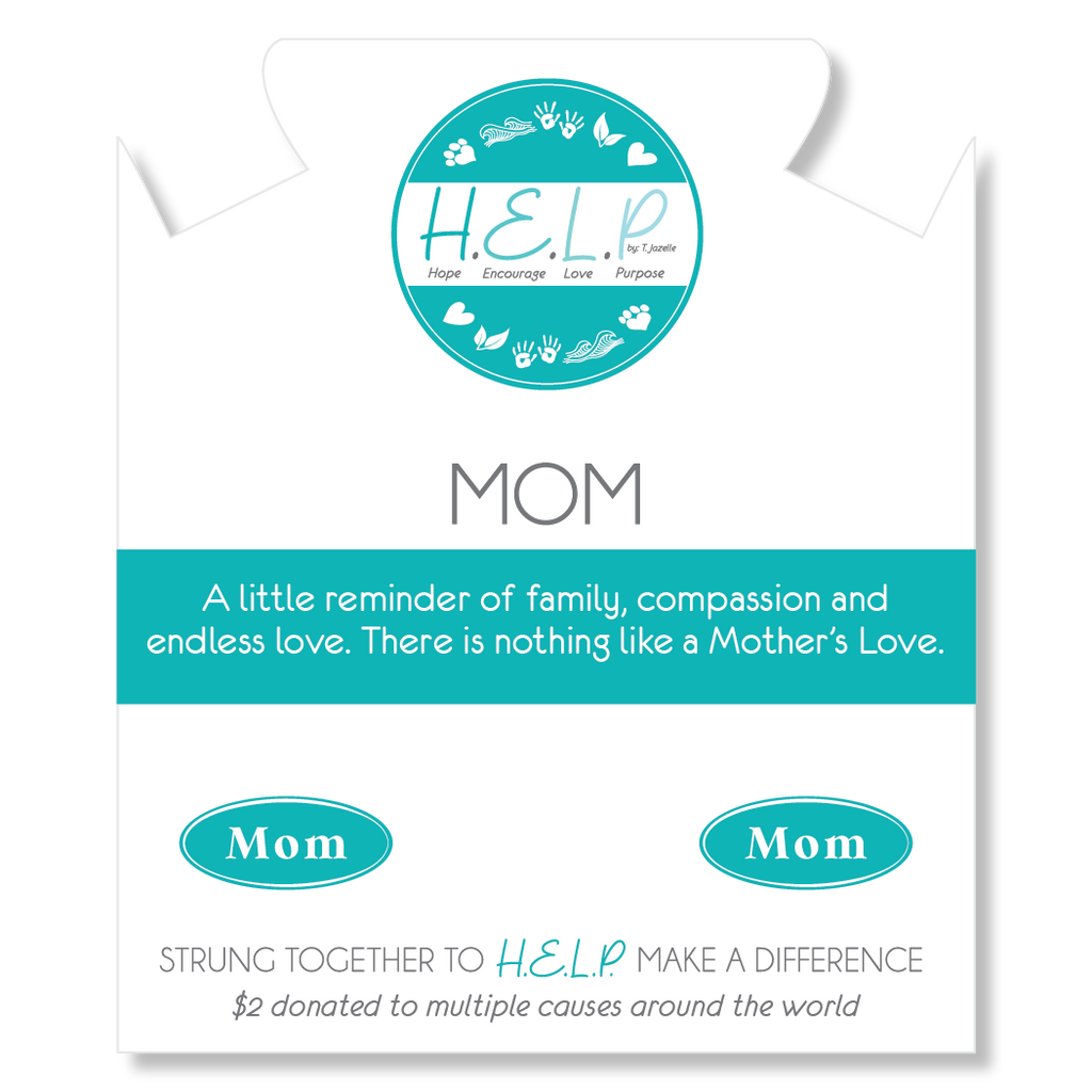 HELP by TJ Mom Charm with Blue and White Jade Charity Bracelet