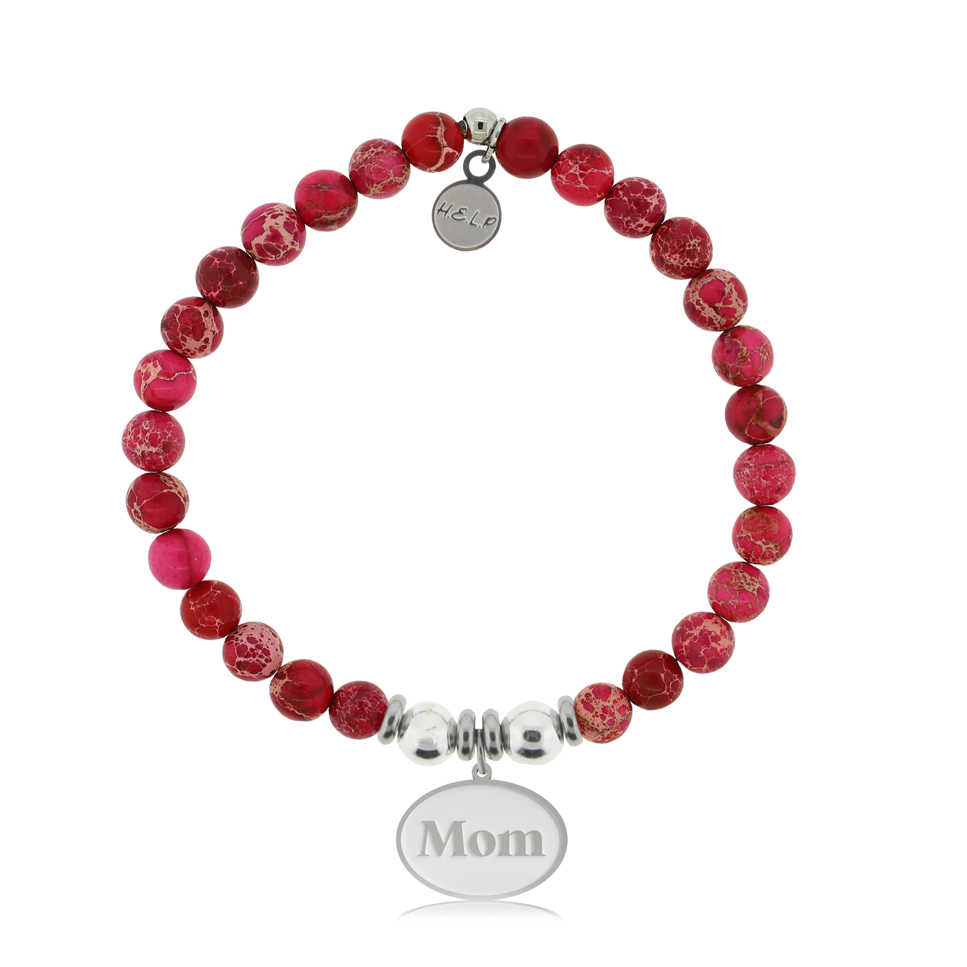 HELP by TJ Mom Charm with Cranberry Jasper Charity Bracelet