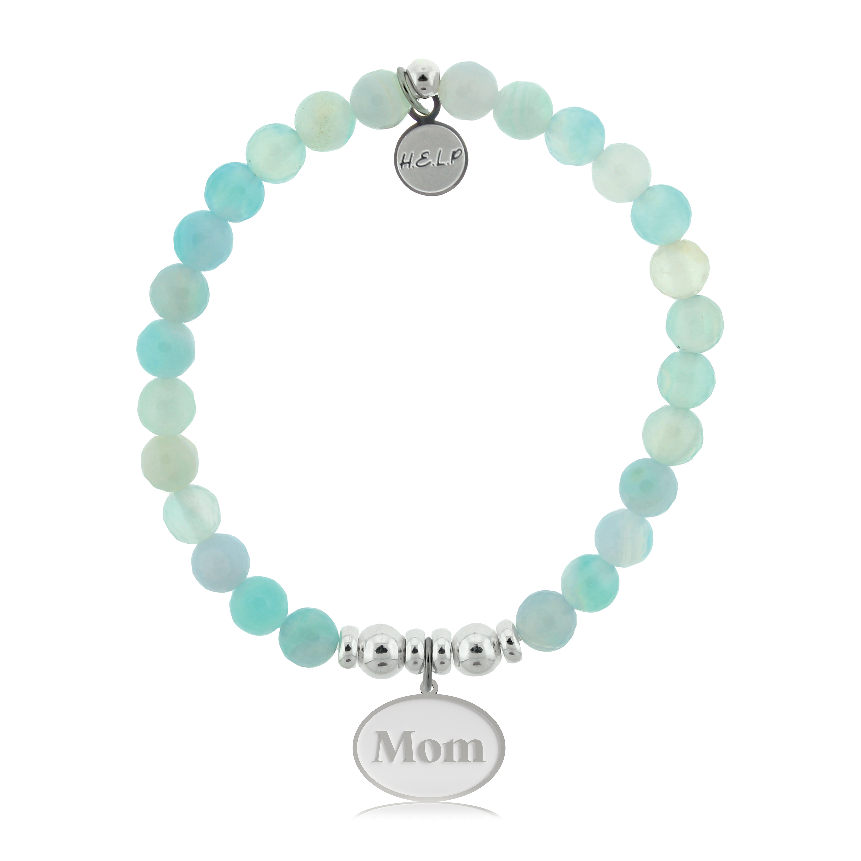 HELP by TJ Mom Charm with Light Blue Agate Charity Bracelet