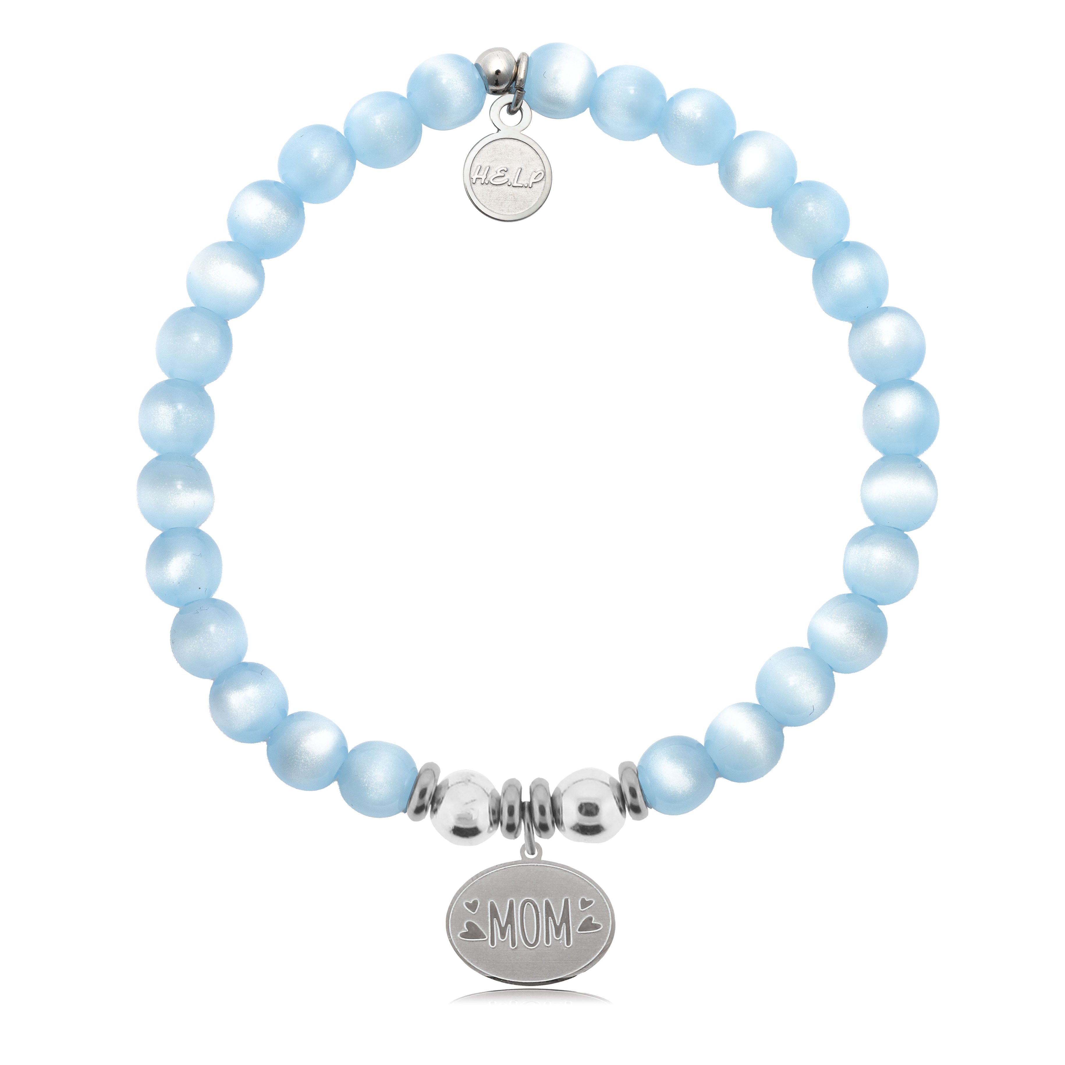 HELP by TJ Mom Hearts Charm with Blue Selenite Charity Bracelet