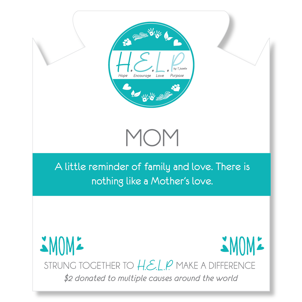 HELP by TJ Mom Hearts Charm with Blue Selenite Charity Bracelet