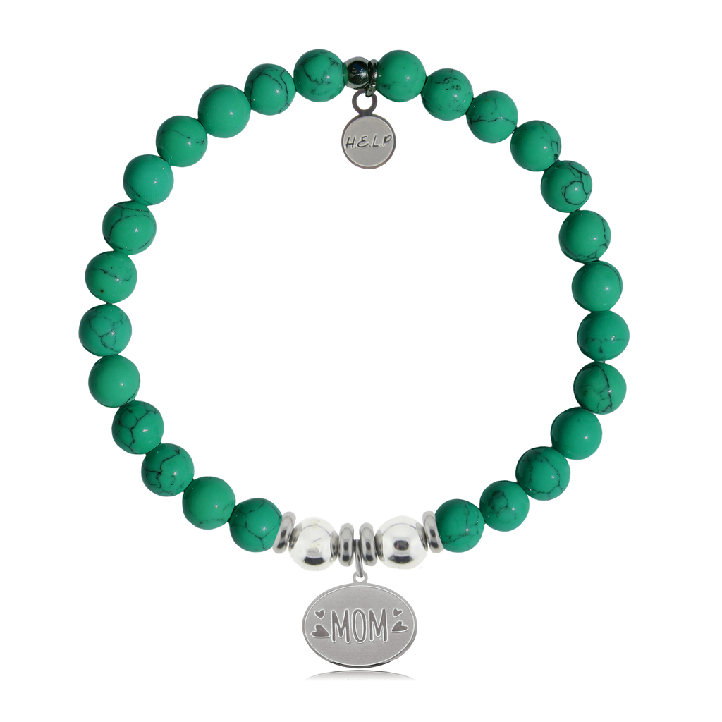 HELP by TJ Mom Hearts Charm with Green Howlite Charity Bracelet