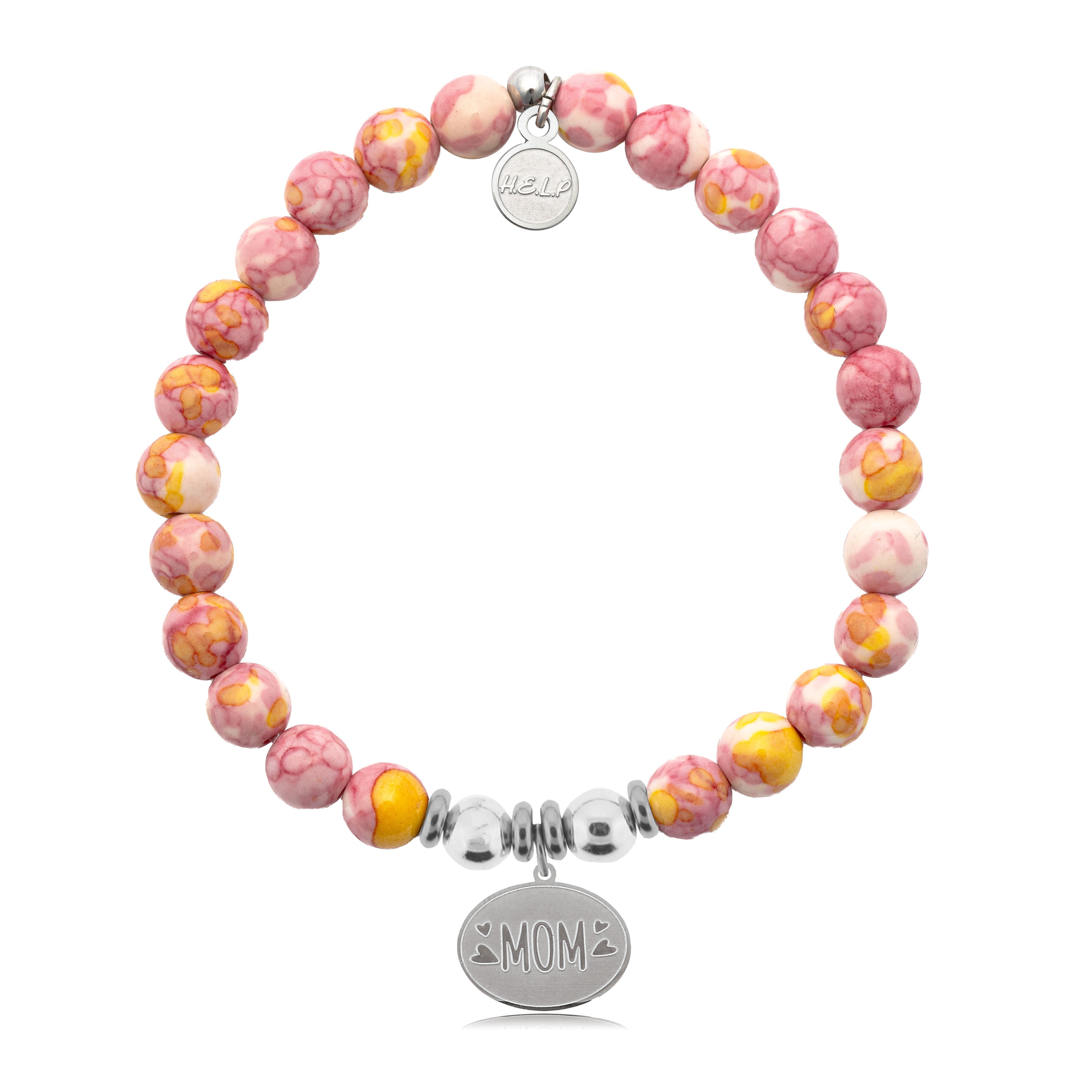 HELP by TJ Mom Hearts Charm with Lemonade Jade Charity Bracelet