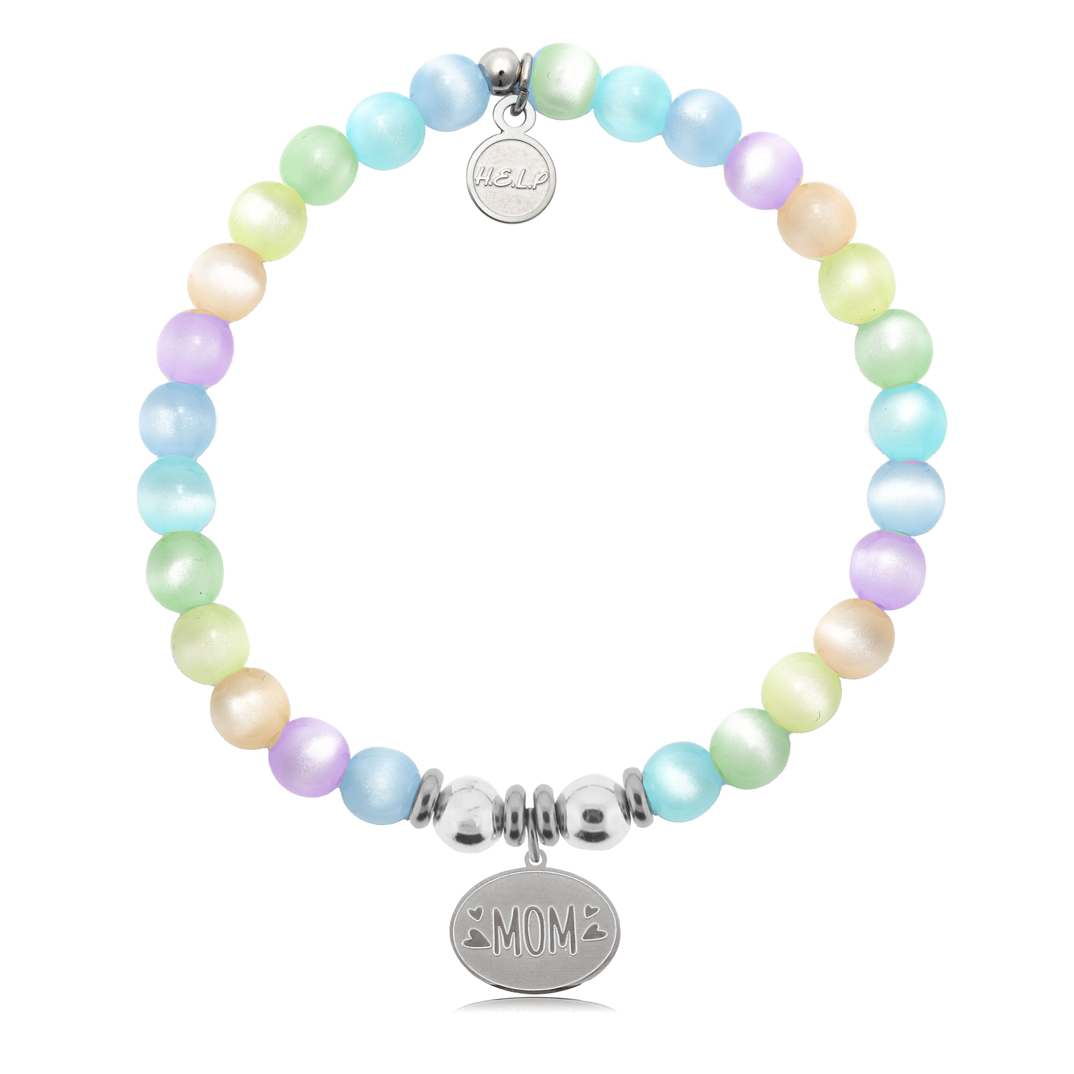 HELP by TJ Mom Hearts Charm with Multi Selenite Charity Bracelet