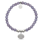 HELP by TJ Mom Hearts Charm with Purple Cats Eye Charity Bracelet