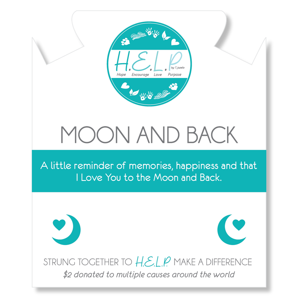 HELP by TJ Moon and Back Charm with Aqua Cats Eye Charity Bracelet