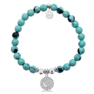 HELP by TJ Moon and Back Charm with Blue Zebra Jade Charity Bracelet