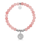 HELP by TJ Moon and Back Charm with Pink Jade Charity Bracelet