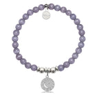 HELP by TJ Moon and Back Charm with Purple Cats Eye Charity Bracelet
