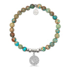 HELP by TJ Moon and Back Charm with Turquoise Jasper Charity Bracelet