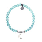 HELP by TJ Moon Cutout Charm with Aqua Cats Eye Charity Bracelet