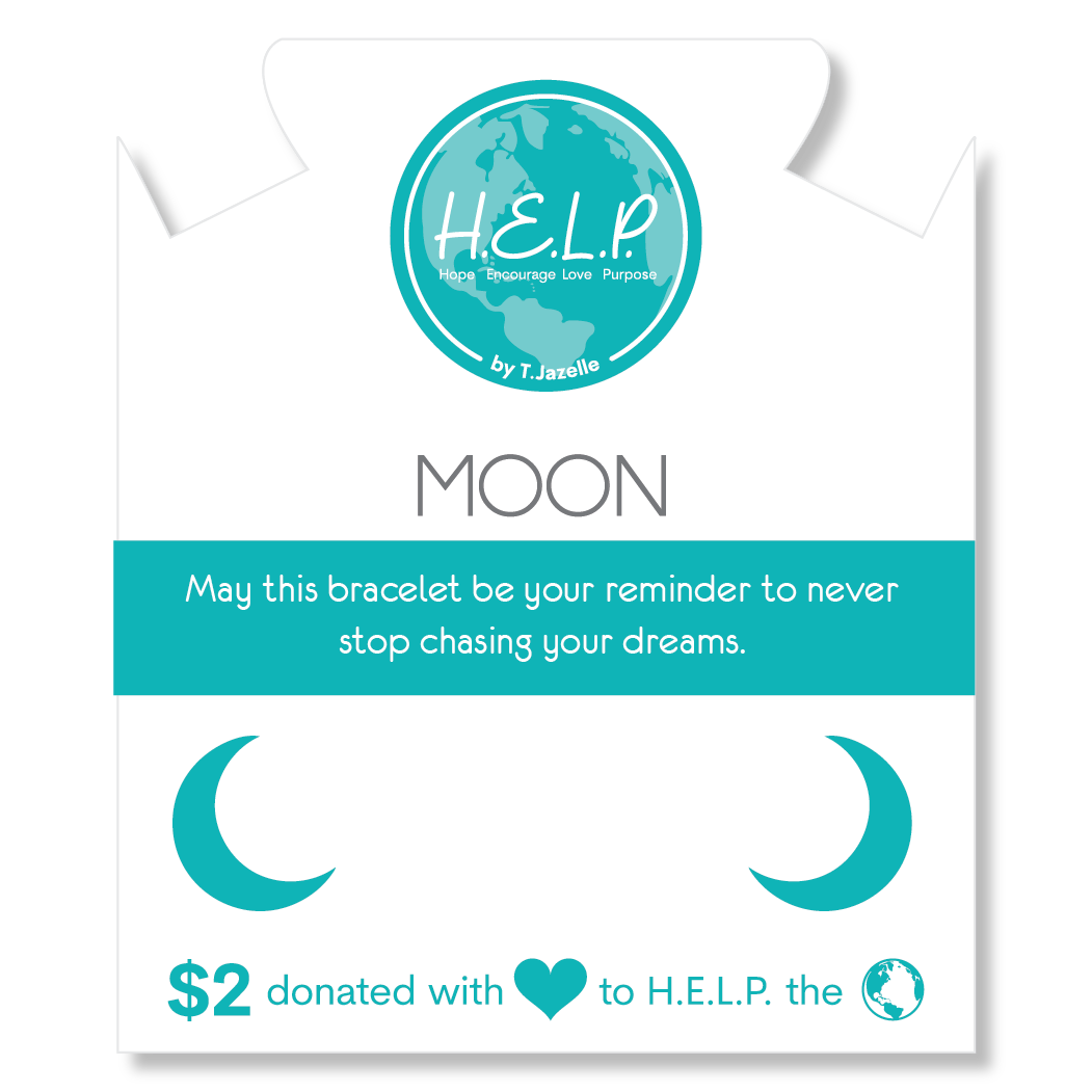 HELP by TJ Moon Cutout Charm with Blue Opal Jade Charity Bracelet