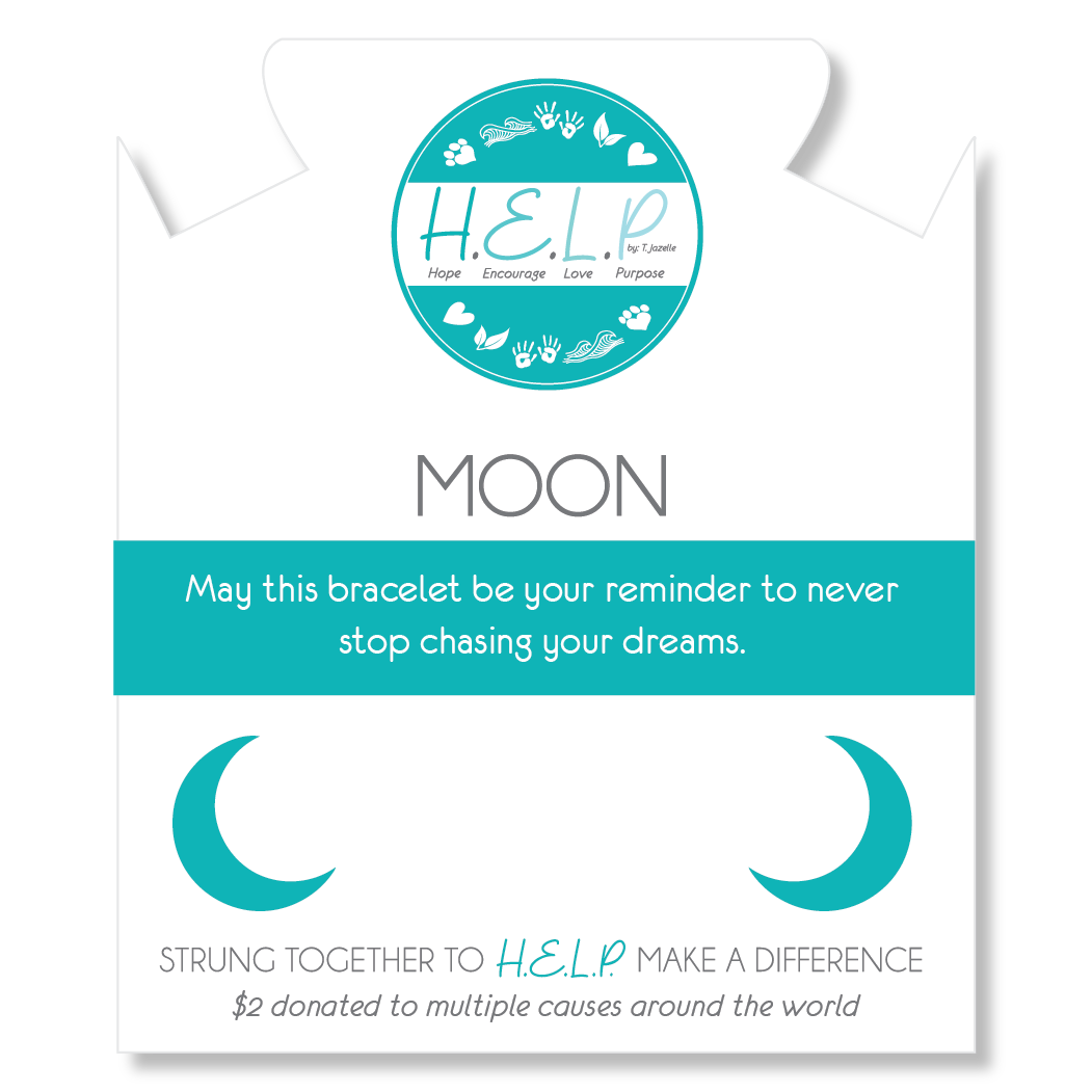 HELP by TJ Moon Cutout Charm with White Cats Eye Charity Bracelet