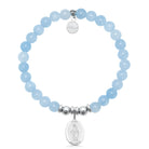 HELP by TJ Mother Mary Charm with Light Blue Quartz Charity Bracelet