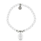 HELP by TJ Mother Mary Charm with White Cats Eye Charity Bracelet