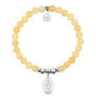 HELP by TJ Mother Mary Charm with Yellow Jade Charity Bracelet