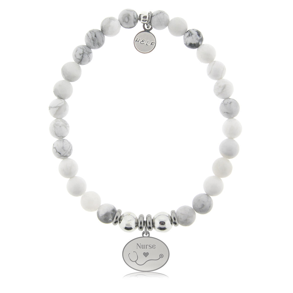 HELP by TJ Nurse Charm with Howlite Charity Bracelet