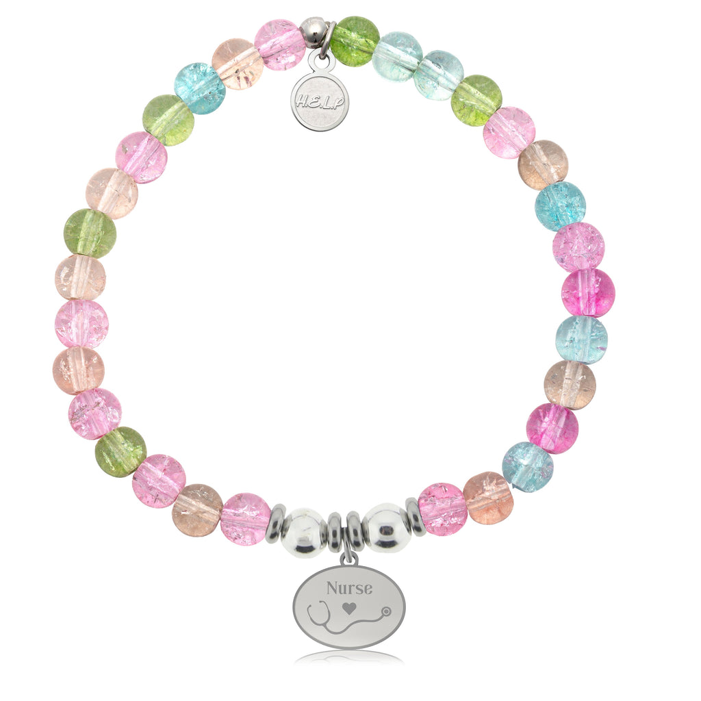 HELP by TJ Nurse Charm with Kaleidoscope Crystal Charity Bracelet