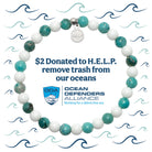 HELP by TJ Ocean Defenders Alliance Charity Bracelet: Blue Opal Jade & White Jade Stacker