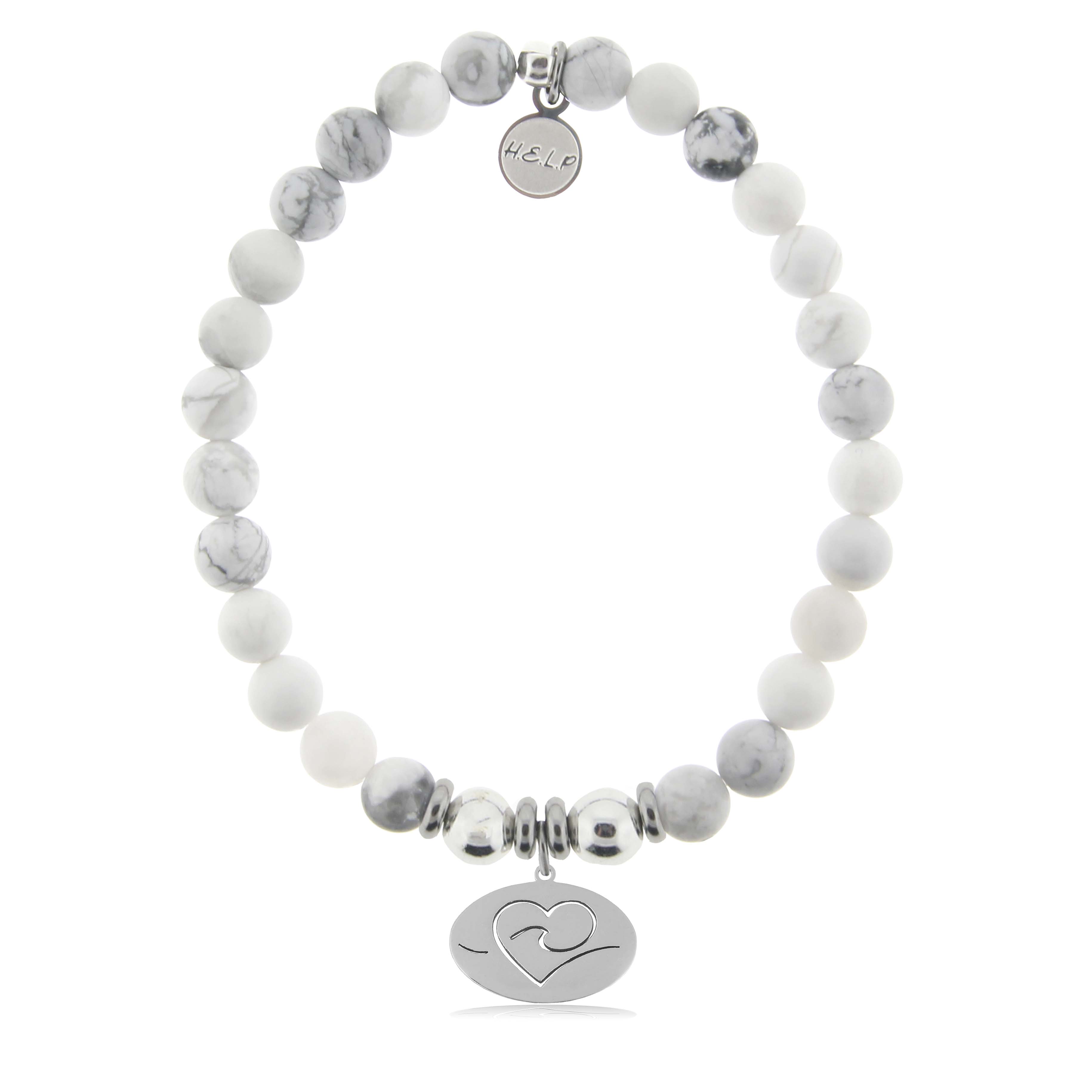 HELP by TJ Ocean Love Charm with Howlite Charity Bracelet