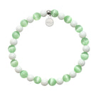 HELP by TJ One Tree Planted Charity Bracelet: Green Selenite & White Jade Stacker