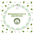 HELP by TJ One Tree Planted Charity Bracelet: Green Selenite & White Jade Stacker