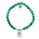 HELP by TJ Palm Tree Enamel Charm with Caribbean Jade Charity Bracelet