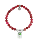 HELP by TJ Palm Tree Enamel Charm with Cranberry Jasper Charity Bracelet