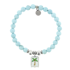 HELP by TJ Palm Tree Enamel Charm with Larimar Magnesite Charity Bracelet