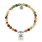 HELP by TJ Palm Tree Enamel Charm with Multi Agate Charity Bracelet