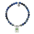 HELP by TJ Palm Tree Enamel Charm with Royal Blue Jasper Charity Bracelet