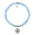 HELP by TJ Paw Print Charm with Light Blue Quartz Charity Bracelet